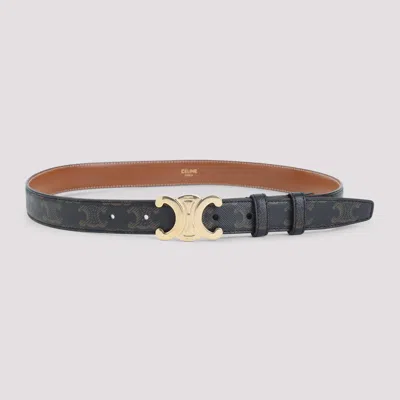 Celine Medium 25mm Leather Belt In Brown
