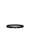 Celine Medium 25mm Reversible  Alix Belt  In Python Embossed Calfskin  Crocodile Embossed Calfskin In Black