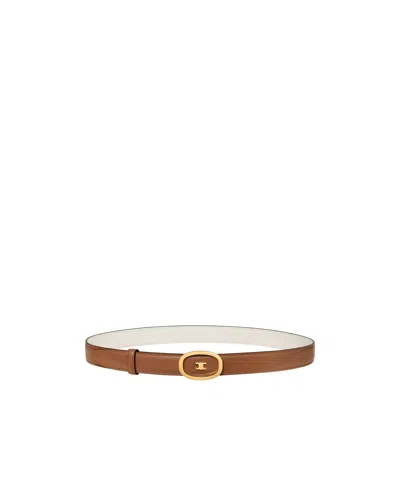 Celine Medium 25mm Reversible  Alix Belt  In Taurillon In Brown