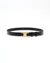 Celine Céline Medium 25mm Triomphe Belt, Size 95 In Black