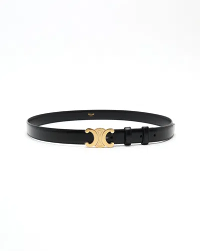 Celine Céline Medium 25mm Triomphe Belt, Size 95 In Black