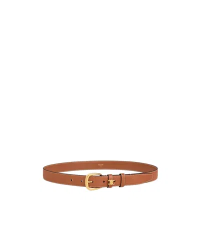 Celine Medium 25mm Vivienne Belt In Natural Calfskin In Brown