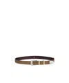 Celine Medium 25mm Western Belt In Suede Calfskin With Waxed Effect