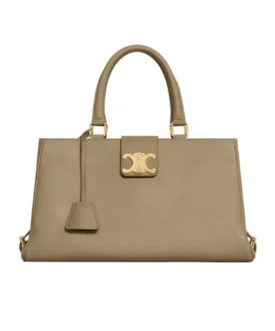 Celine Medium Appoline Clamshell Shoulder Bag In Brown