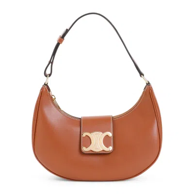 Celine Medium Ava Triomphe Shoulder Bag In Brown