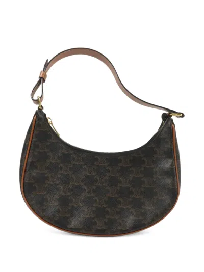 Pre-owned Celine Medium Ava Triomphe Shoulder Bag In Brown