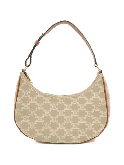 Pre-owned Celine Medium Ava Triomphe Shoulder Bag In Gray
