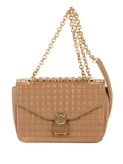 Pre-owned Celine Medium C Quilted Shoulder Bag In Brown