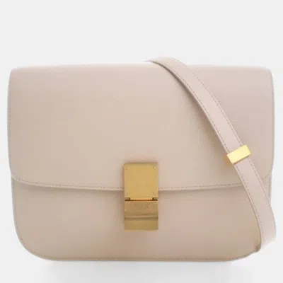 Pre-owned Celine Medium Calfskin Box Bag In Sand
