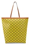 Celine Flat Medium Fabric Shopper Triomphe In Brown
