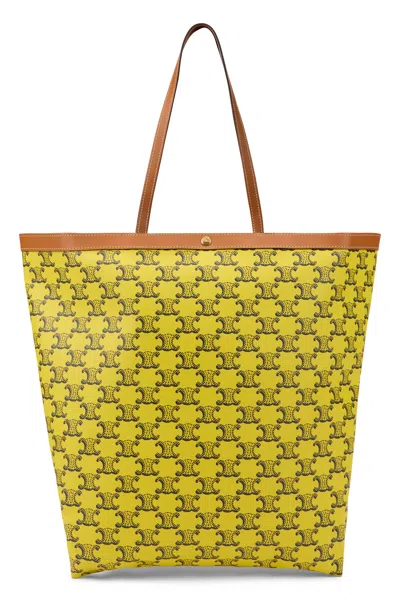Celine Medium Capacity Geometric Tote Bag In Yellow