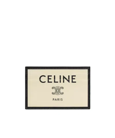 Celine Medium Card Holder In Smooth Lambskin In Brown