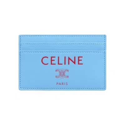 Pre-owned Celine Medium Card Holder 'sky Blue/red' | Men's Size Onesize
