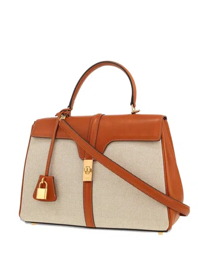 Pre-owned Celine Medium Céline 16 Handbag In Neutrals