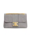 Celine Medium  Victoire Bag In Striped Textile