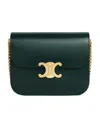 Celine Medium College Bag In Shiny Calfskin In Green