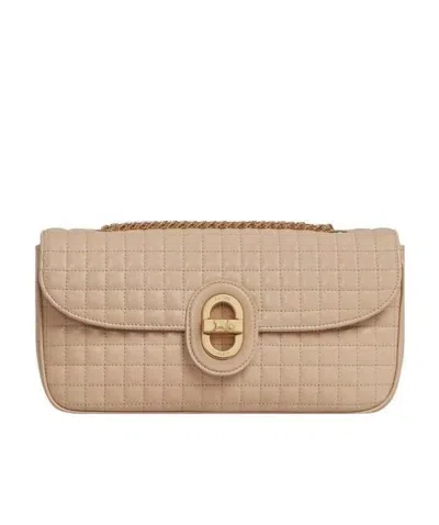 Celine Medium Chain Sulky Bag In Quilted Lambskin In Light Brown