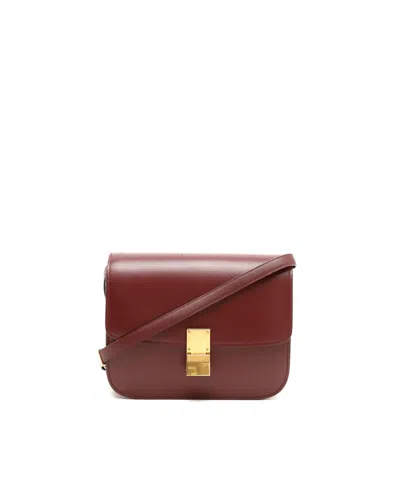 Celine Céline Medium Classic Box Bag In Burgundy