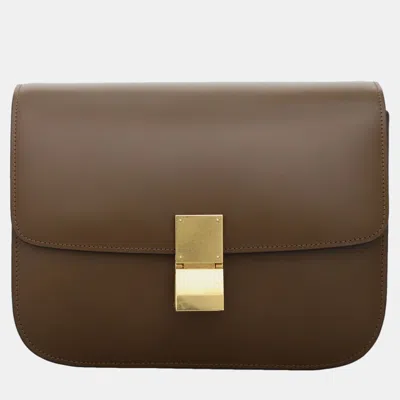 Pre-owned Celine Medium Classic Box Flap Bag In Brown