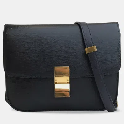 Pre-owned Celine Medium Classic Box In Navy Blue