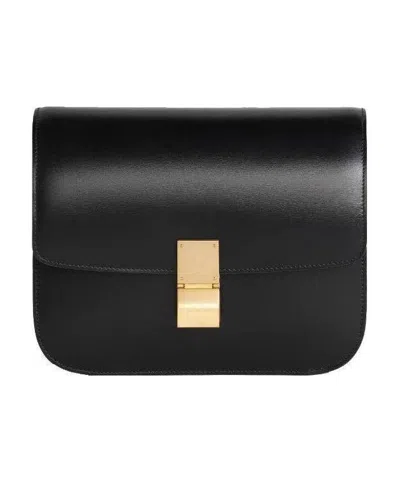 Celine Medium Classic Box Shoulder Bag In Black