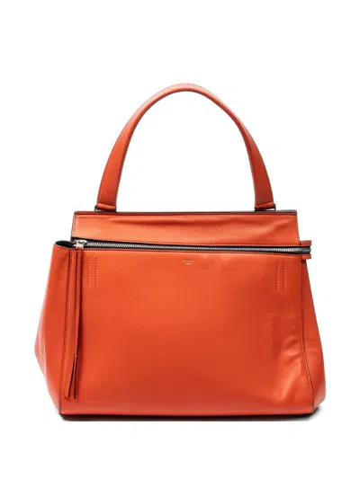 Pre-owned Celine Medium Edge Zip-fastening Handbag In Orange