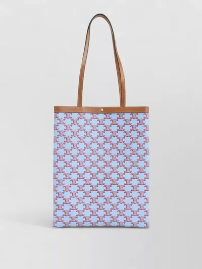 Celine Medium Flat Shopper Tote Triomphe Canvas In Multi