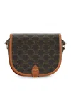 Celine Medium Folco Bag In Triomphe Canvas And Calfskin
