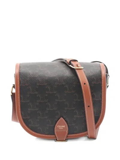 Pre-owned Celine Medium Folco Cross-body Bag In Brown