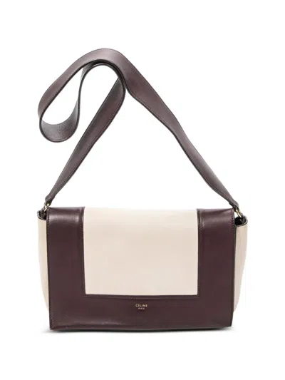 Pre-owned Celine Medium Frame Colour-block Leather Crossbody Bag In Neutral