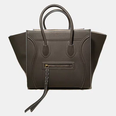 Pre-owned Celine Medium Grey Leather Phantom Luggage Tote