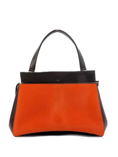 Pre-owned Celine Medium Leather Shoulder Bag In Black