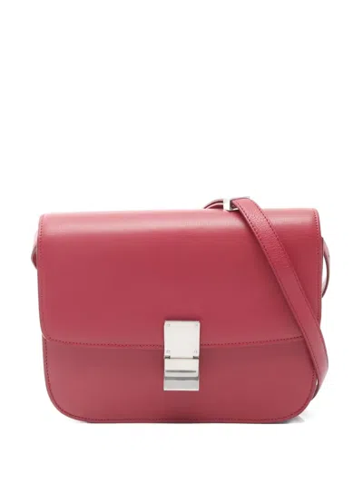 Pre-owned Celine Medium Leather Shoulder Bag In Red