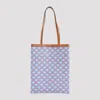 Celine Medium Flat Shopper Tote Triomphe Canvas In Blue