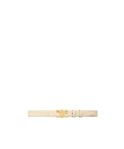 Celine Medium Logo Belt In Nude