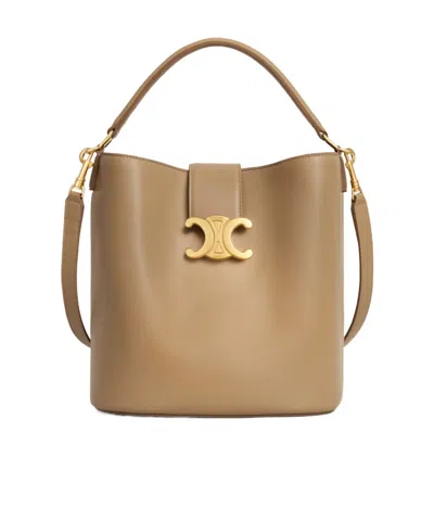 Celine Medium Logo Crossbody Bag In Nude