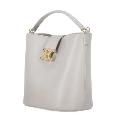 Celine Medium Logo Handbag In Grey