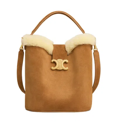 CELINE MEDIUM LOUISE BAG IN SUEDE CALFSKIN AND SHEARLING