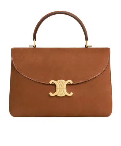 Celine Medium Nino Bag In Nubuck Calfskin In Brown