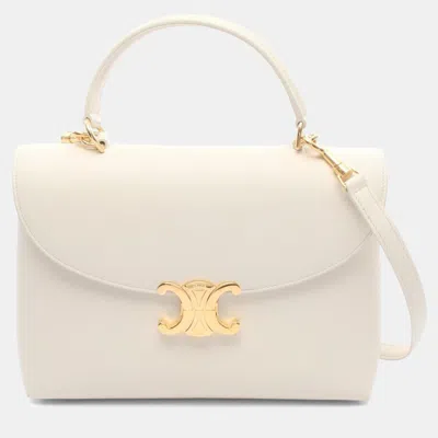 Pre-owned Celine Medium Nino White Leather Handbag