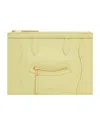 Celine Medium Pouch In Glossy Calfskin In Yellow