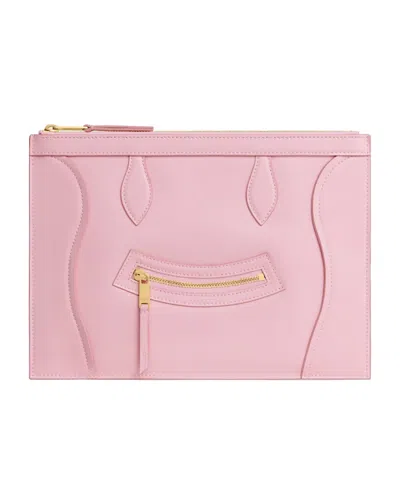 Celine Medium Pouch In Glossy Calfskin