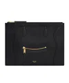 Celine Medium Pouch In Glossy Calfskin In Black