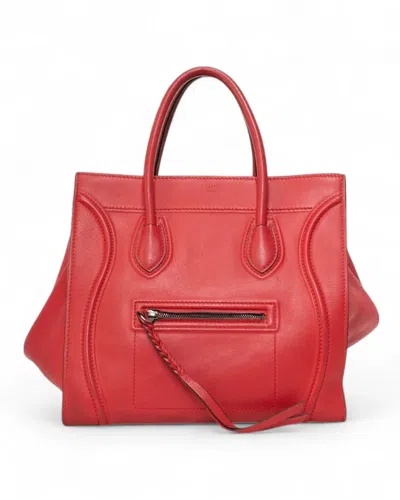 Celine Medium Red Phantom Luggage Handbag
