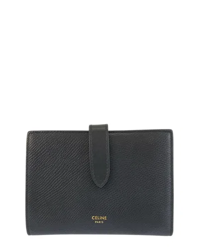 Celine Medium Strap Wallet (authentic Pre-loved) In Blue
