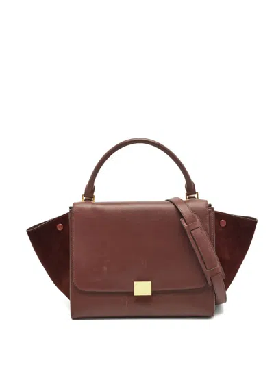 Pre-owned Celine Medium Trapeze Bag In Red