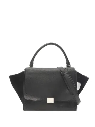 Pre-owned Celine Medium Trapeze Leather Handbag In Black
