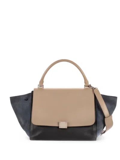 Pre-owned Celine Medium Trapeze Tote Bag In Gray