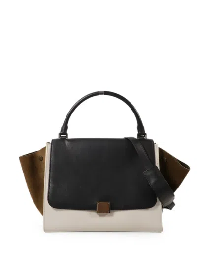 Pre-owned Celine Medium Trapeze Two-way Handbag In Black