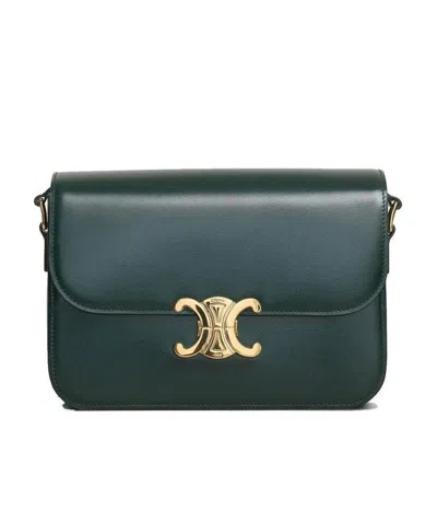 Celine Medium Trimphe Shoulder Bag In Green